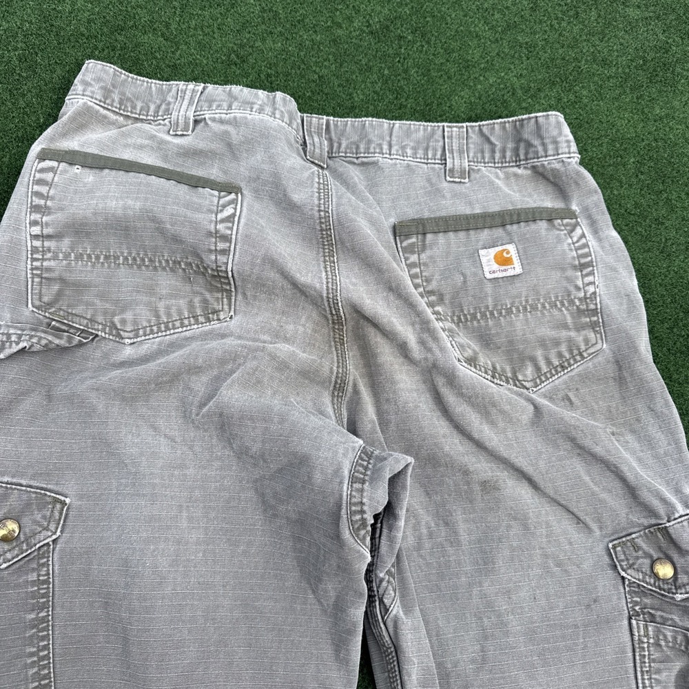 Carhartt Pants Men 36x32 Brown Ripstop Cargo Double Knee Workwear Streetwear Y2K - Picture 9 of 10